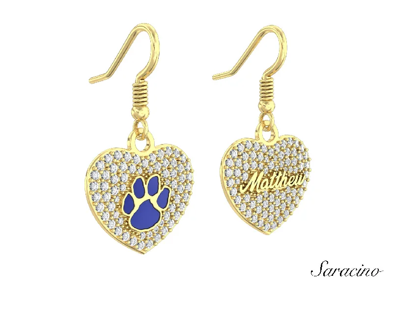 Best hoop earrings with lever-back closures for secure and easy wear-Loyola Diamond Heart Earrings