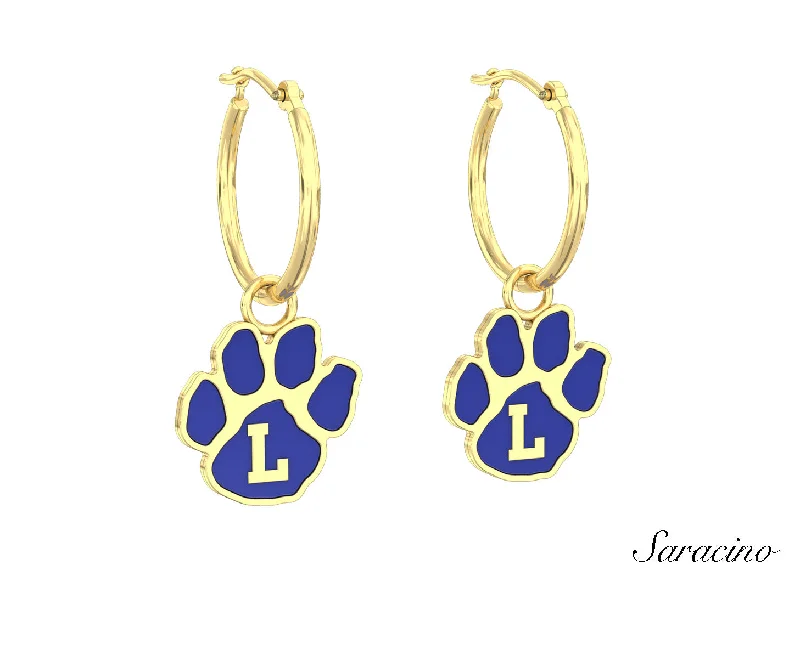 Best hoop earrings with sterling silver for an affordable and chic design-Loyola Enamel Paw Huggie Earrings