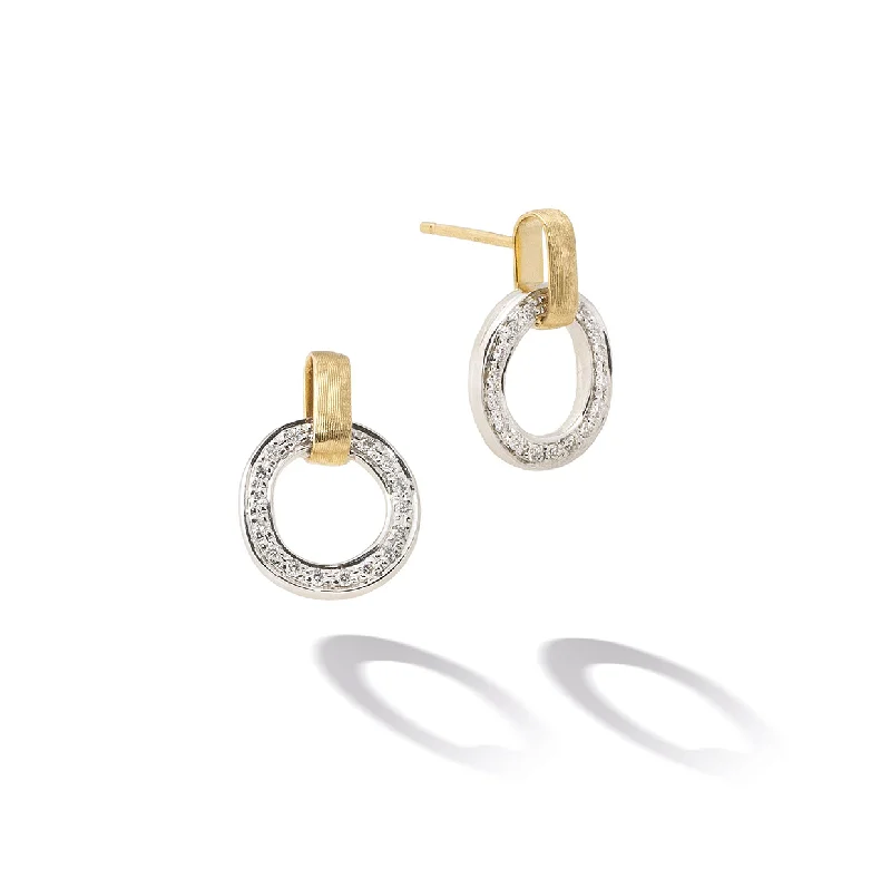 Hoop earrings with rhinestone embellishments for a glamorous and sparkling look-Marco Bicego Jaipur Mixed Metals Diamond Open Circle Earrings