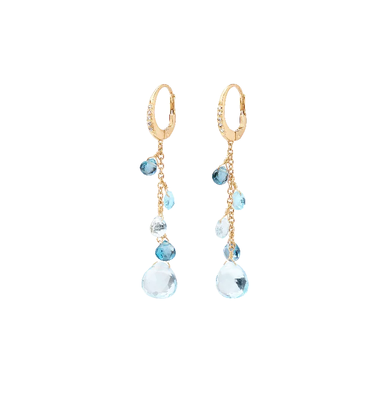 Best hoop earrings with stacked layers for a dimensional and bold look-Marco Bicego Paradise Blue Topaz and London Blue Topaz Dangle Earrings