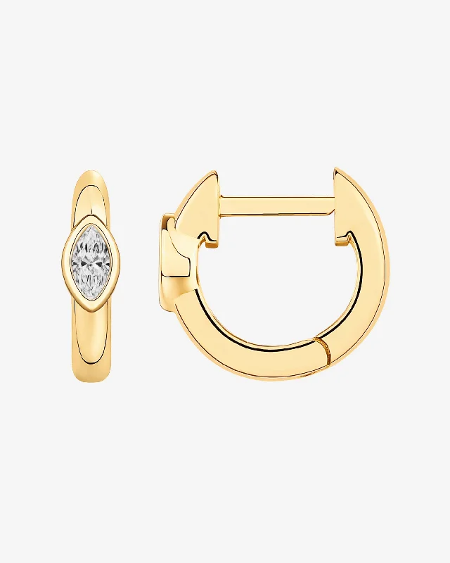 Best hoop earrings with enamel details for a colorful and modern look-Marquise Huggie