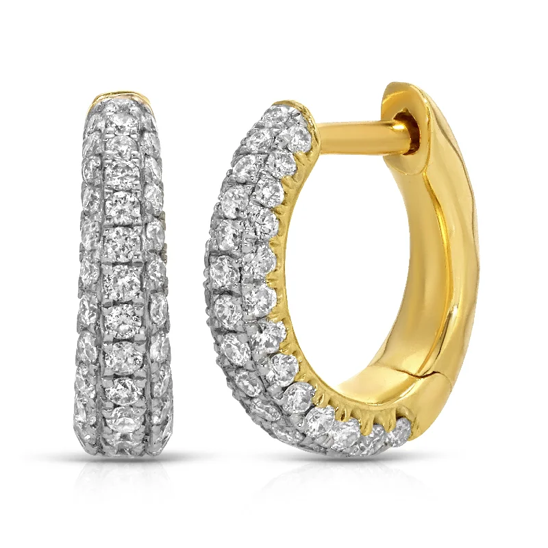 Best hoop earrings with snake chain details for a sleek and modern touch-Yana Hoop - Pave Diamond Micro