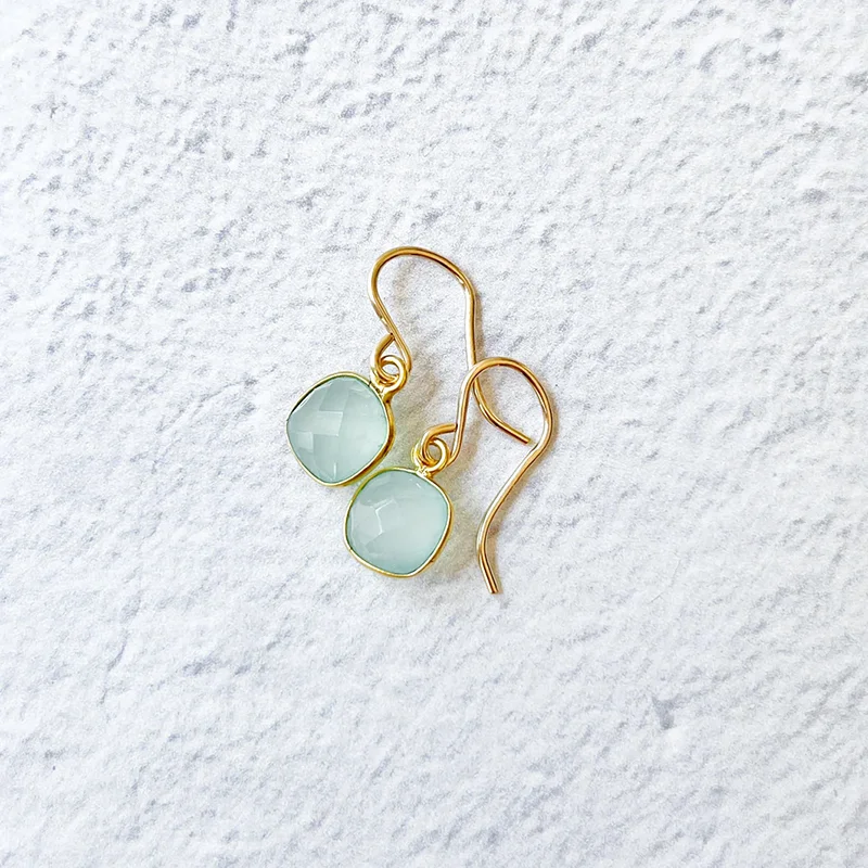 Best hoop earrings with minimalist designs for a clean and modern aesthetic-Mini Helena Earrings - Chalcedony