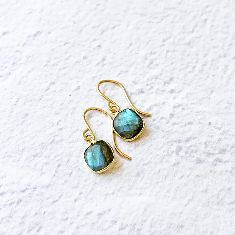 Best hoop earrings with blackened metal for an edgy and bold appearance-Mini Helena Earrings - Labradorite