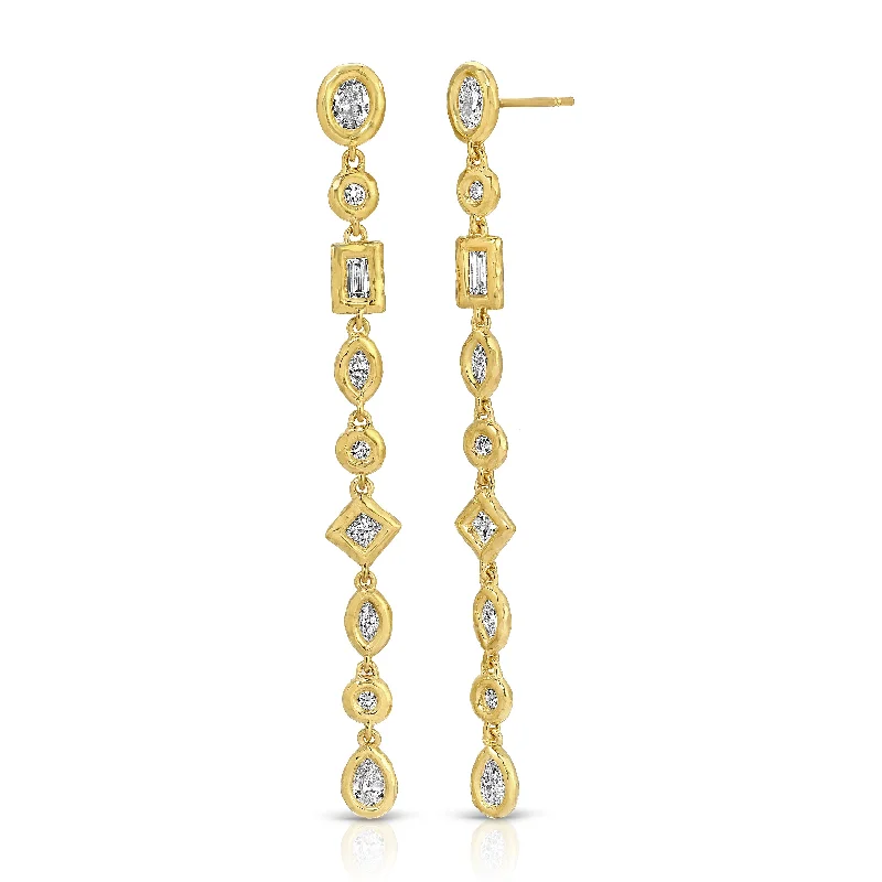 Hoop earrings with circle designs for a classic and timeless shape-Mix and Match Diamond Nesting Gem Drops