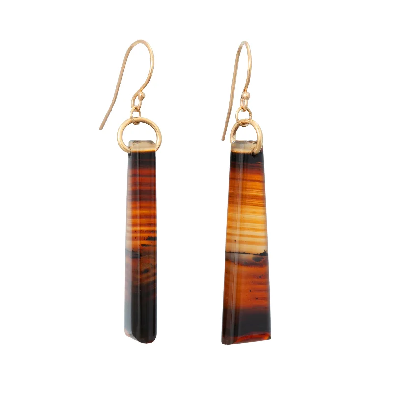 Hoop earrings with colorful beads for a fun and playful vibe-Montana Agate Earrings