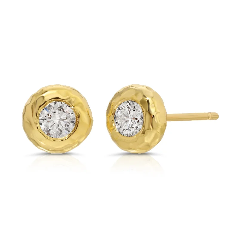 Hoop earrings with hearts for a sweet and romantic gesture-Nesting Gem Studs - Half Carat Diamond