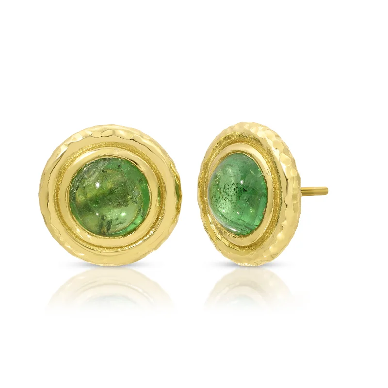 Best hoop earrings with twisted rope designs for a nautical-inspired style-Palm Stud - Tsavorite