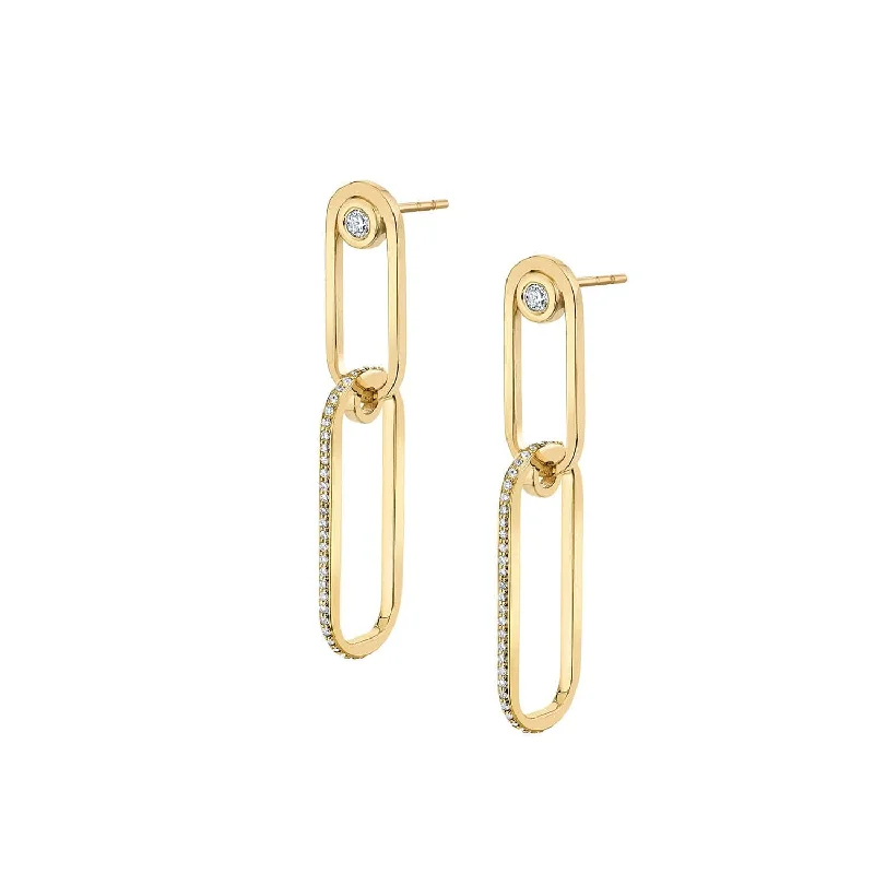 Hoop earrings with removable pendants for a versatile and customizable accessory-Pavé Couplet Earrings