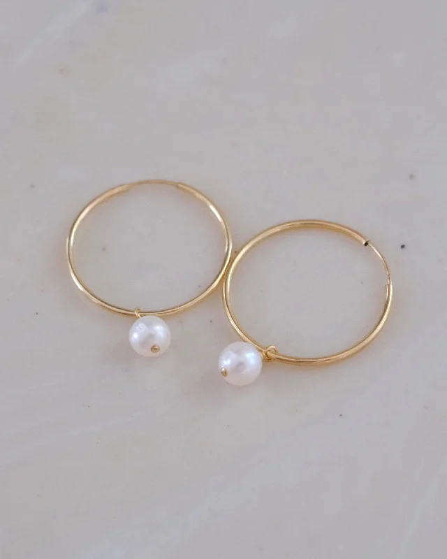 Hoop earrings with abstract shapes for an artistic and creative touch-Pearl Point Hoops