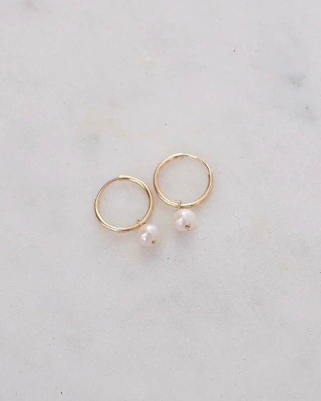 Best hoop earrings with minimalist designs for a clean and modern aesthetic-Pearl Infinity Hoops (14mm)