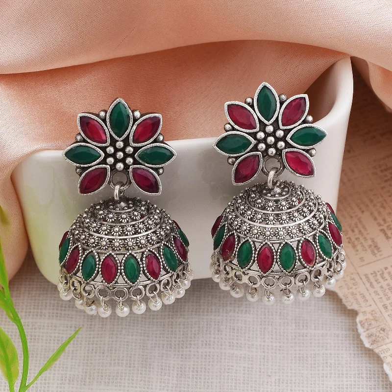 Best hoop earrings with enamel details for a colorful and modern look-Rehan Jhumki Earrings