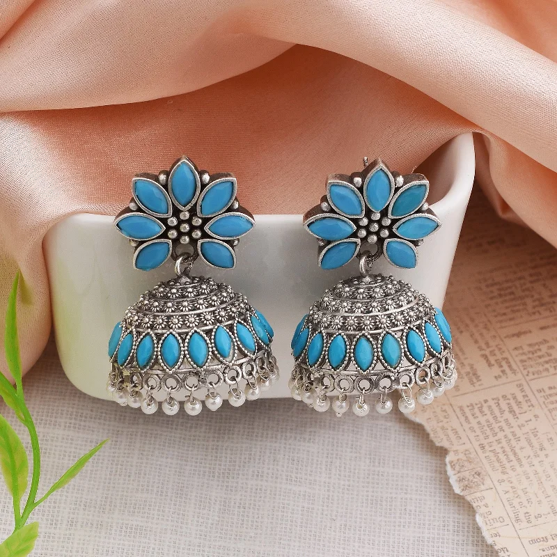 Hoop earrings with polished metal for a shiny and high-quality finish-Rehan Jhumki Earrings