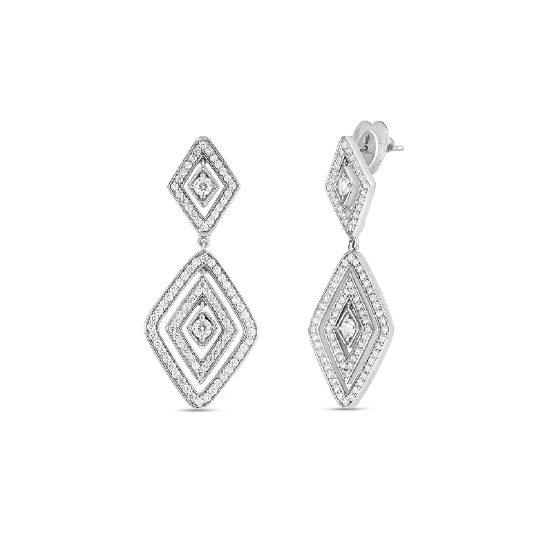 Best hoop earrings with minimal embellishments for a sleek and modern look-Roberto Coin Diamante White Gold Diamond Dangle Earrings