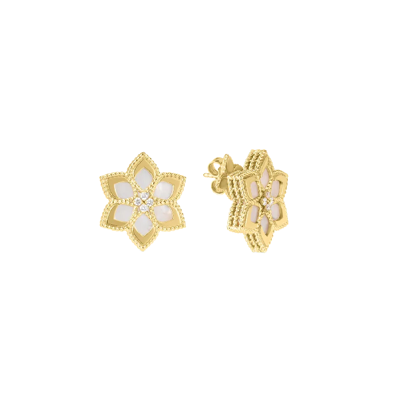 Roberto Coin Vernazza Mother-of-Pearl and Diamond Daisy Earrings