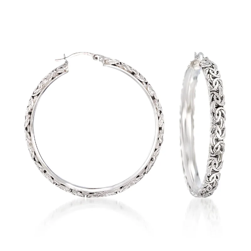 Best hoop earrings with oval shapes for a unique and elongated design-Ross-Simons Sterling Silver Extra-Large Byzantine Hoop Earrings