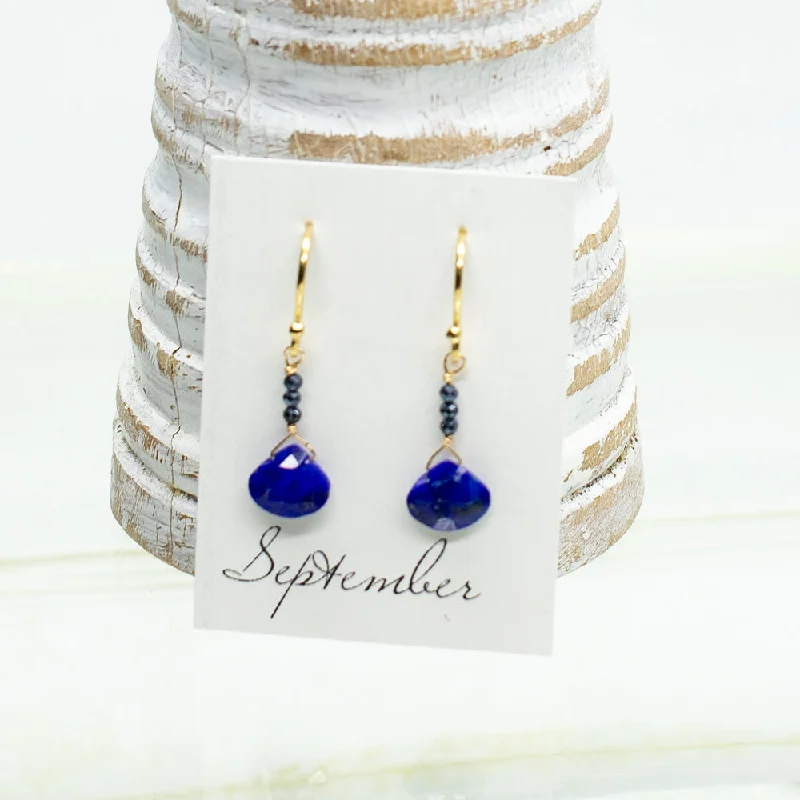 Hoop earrings with a chunky design for a bold and trendy statement-September Raindrop Gold Earrings