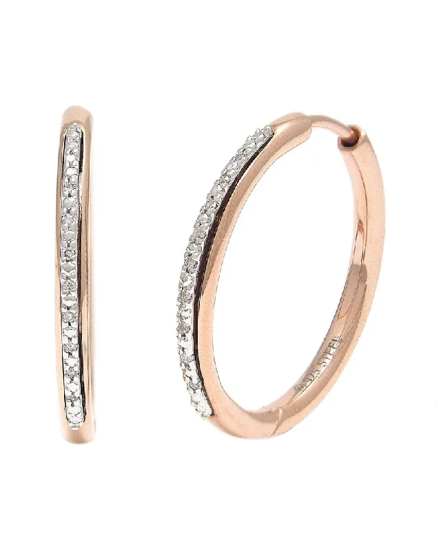 Hoop earrings with oversized designs for a bold, fashion-forward statement-Silver & Steel 0.06 ct. tw. Diamond Earrings