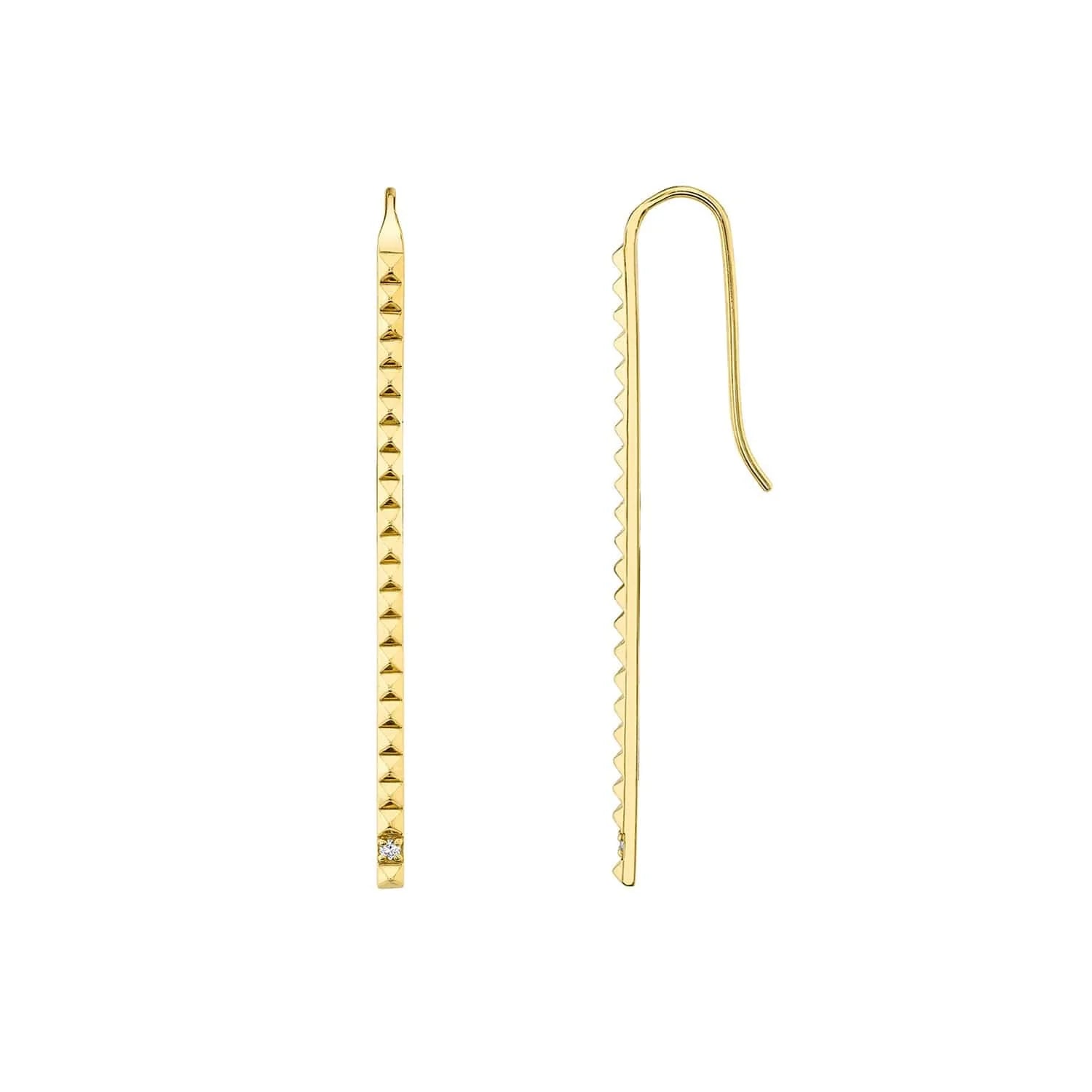 Lightweight hoop earrings for comfortable and all-day wear-Single Stone Foundation Bar Earrings