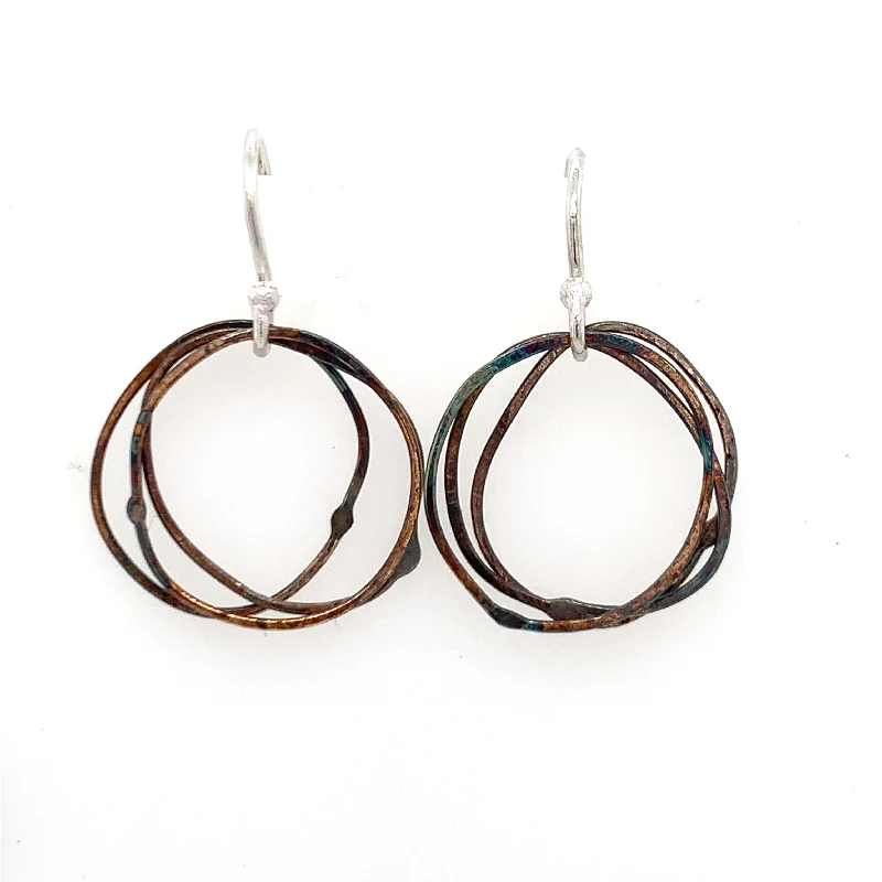 Best hoop earrings with rose gold for a romantic and warm aesthetic-Small Triple Ring Earrings