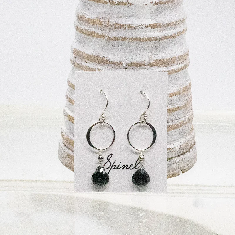 Hoop earrings with dangling charms for a playful and fun look-Spinel Ring Silver Earrings