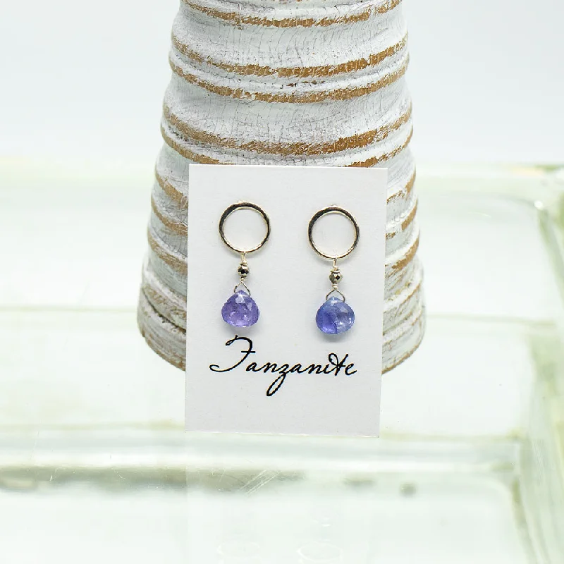 Best hoop earrings with vintage-style detailing for a nostalgic and timeless look-Tanzanite Luna Gold Earrings