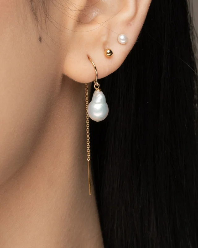 Hoop earrings with diamond-cut surfaces for added sparkle and shine-Teardrop Bonbon threader earrings