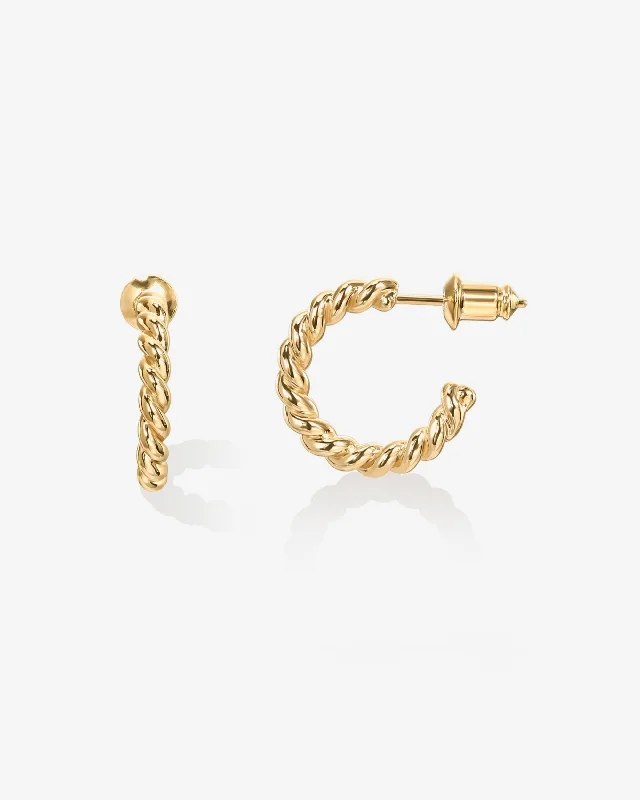 Best hoop earrings with geometric cuts for a sharp, modern appeal-Thin Rope Hoops