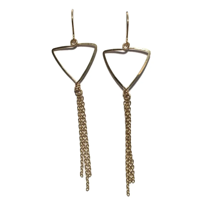 Best hoop earrings with vintage-style detailing for a nostalgic and timeless look-Triangle Chain Earrings