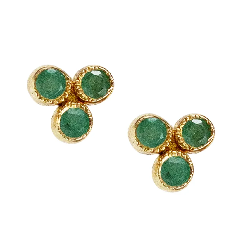 Best hoop earrings with infinity designs for a timeless and meaningful symbol-Vermeil Trifecta Gemstone Studs