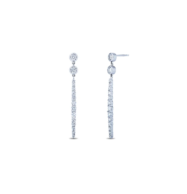 Best hoop earrings with vintage-style detailing for a nostalgic and timeless look-Sabel Collection White Gold Diamond Dangle Earrings