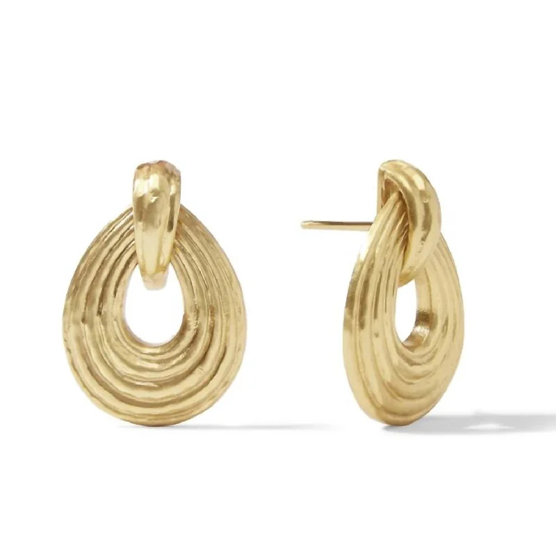 Small hoop earrings for a delicate and understated everyday wear-Women's Havana Demi Doorknocker Earrings In Gold