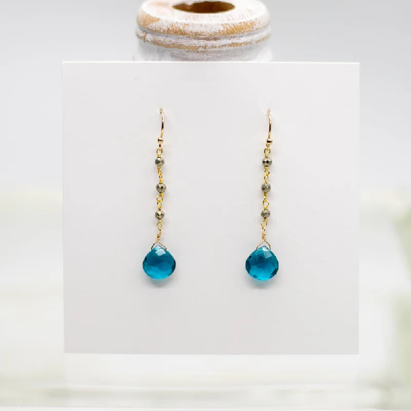 Lightweight hoop earrings for comfortable and all-day wear-XL Apatite Gold Waterfall Earrings