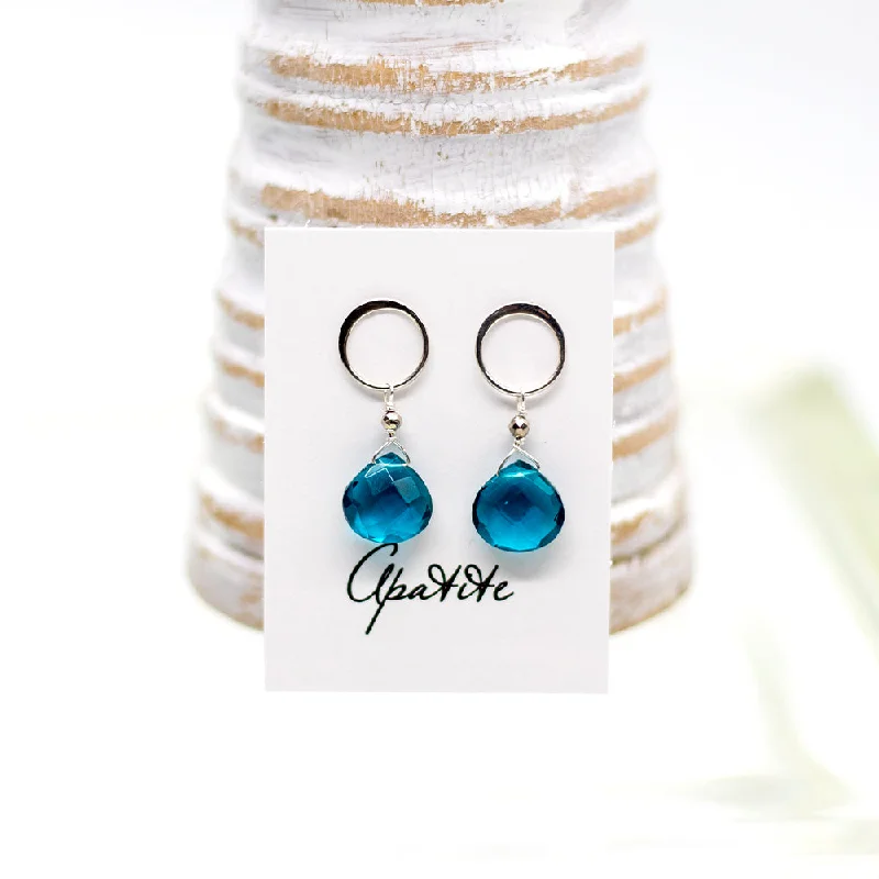 Best hoop earrings with floral designs for a feminine and delicate look-XL Apatite Luna Silver Earrings