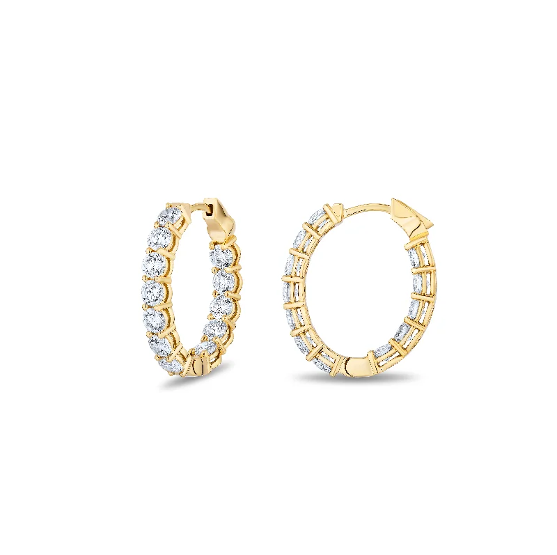 Best hoop earrings with geometric shapes for a modern and artistic appeal-Sabel Collection Yellow Gold Inside Out Diamond Hoop Earrings